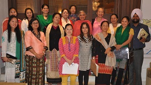 First Lady of the State, Smt Jyotsna Sharma, Chairperson State Women Commission, Smt Gumri Ringu, and Smt Sudha Murty, Chairperson, Infosys Foundation, Bangalore with members of Muskan Welfare Society at Raj Bhawan, Itanagar on 6th November 2014